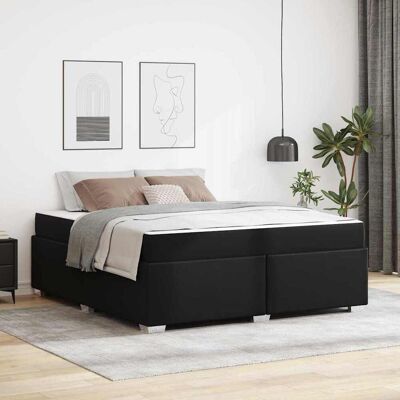 vidaXL Bettrahmen mit Matratze Schwarz 180 x 200 cm Stoff vidaXL Bettrahmen mit Matratze Schwarz 180 x 200 cm Stoff