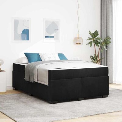 vidaXL Bettrahmen mit Matratze Schwarz 160 x 200 cm Stoff vidaXL Bettrahmen mit Matratze Schwarz 160 x 200 cm Stoff