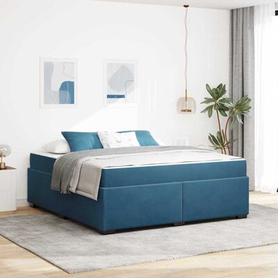vidaXL Bettrahmen mit Matratze Dunkelblau 180 x 200 cm Stoff vidaXL Bettrahmen mit Matratze Dunkelblau 180 x 200 cm Stoff