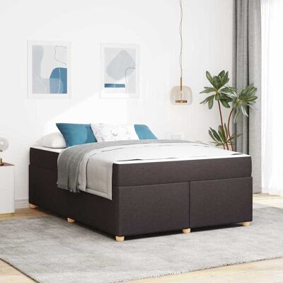 vidaXL Bettrahmen mit Matratze Dunkelbraun 160 x 200 cm Stoff vidaXL Bettrahmen mit Matratze Dunkelbraun 160 x 200 cm Stoff