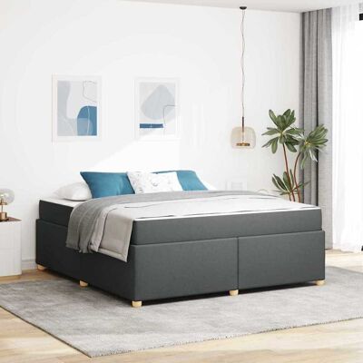 vidaXL Bettrahmen mit Matratze Dunkelgrau 180 x 200 cm Stoff vidaXL Bettrahmen mit Matratze Dunkelgrau 180 x 200 cm Stoff