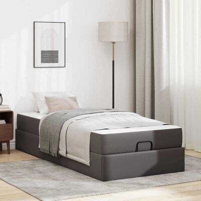 vidaXL Bettgestell mit Matratze Sonstiges 2 pcs Grau PVC vidaXL Bettgestell mit Matratze Sonstiges 2 pcs Grau PVC