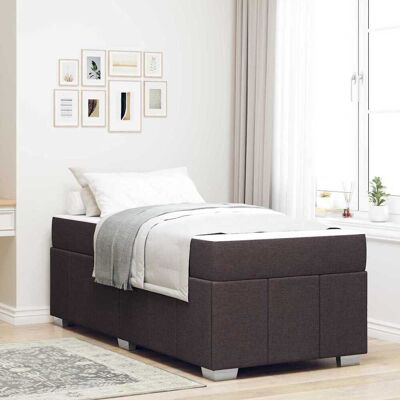 vidaXL Bettrahmen mit Matratze Dunkelbraun 120 x 190 cm Stoff vidaXL Bettrahmen mit Matratze Dunkelbraun 120 x 190 cm Stoff