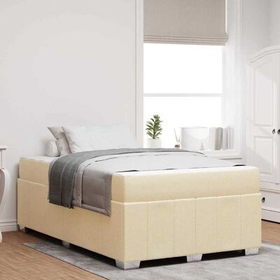 vidaXL Bettrahmen mit Matratze Creme 120 x 190 cm Stoff vidaXL Bettrahmen mit Matratze Creme 120 x 190 cm Stoff