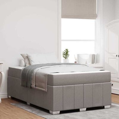 vidaXL Bettrahmen mit Matratze Taupe 120 x 200 cm Stoff vidaXL Bettrahmen mit Matratze Taupe 120 x 200 cm Stoff