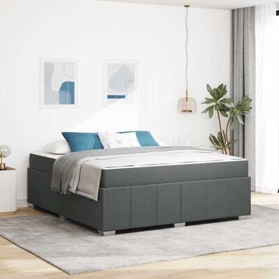 vidaXL Bettrahmen mit Matratze Dunkelgrau 180 x 200 cm Stoff vidaXL Bettrahmen mit Matratze Dunkelgrau 180 x 200 cm Stoff