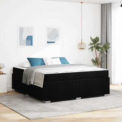 vidaXL Bettrahmen mit Matratze Schwarz 180 x 200 cm Stoff vidaXL Bettrahmen mit Matratze Schwarz 180 x 200 cm Stoff
