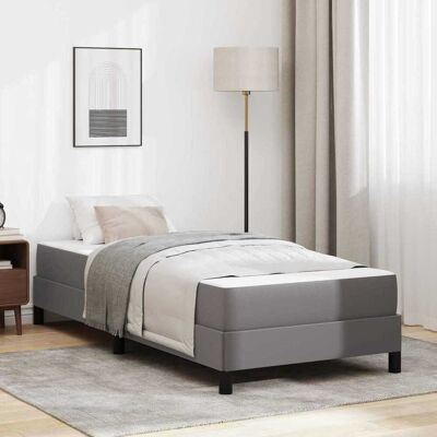 vidaXL Bettrahmen mit Matratze Grau 80 x 200 cm Stoff vidaXL Bettrahmen mit Matratze Grau 80 x 200 cm Stoff
