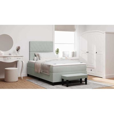 vidaXL Boxspringbett mit Kopfteil Hellgrau 190 x 120 cm Samt vidaXL Boxspringbett mit Kopfteil Hellgrau 190 x 120 cm Samt
