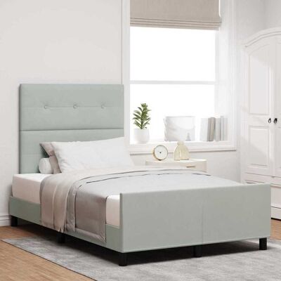 vidaXL Boxspringbett mit Kopfteil Hellgrau 120 x 190 cm Samt vidaXL Boxspringbett mit Kopfteil Hellgrau 120 x 190 cm Samt