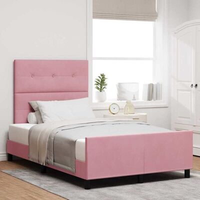VIDAXL Rosa Samt Bettgestell - Unterstützt bis 300kg - Modernes Design VIDAXL Rosa Samt Bettgestell - Unterstützt bis 300kg - Modernes Design