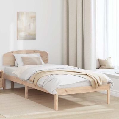 vidaXL Bettrahmen mit Kopfteil Natur 90 x 190 cm Massives Kiefernholz vidaXL Bettrahmen mit Kopfteil Natur 90 x 190 cm Massives Kiefernholz