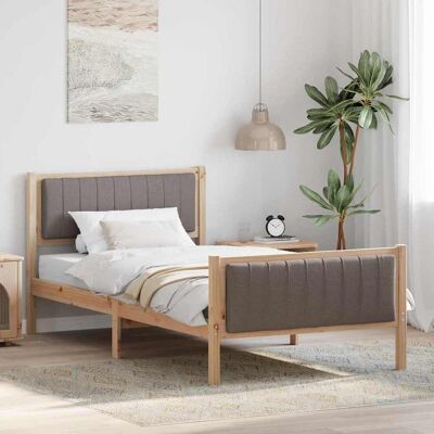 vidaXL Bettgestell Braun und Taupe 100 x 200 cm Massivholz Kiefer vidaXL Bettgestell Braun und Taupe 100 x 200 cm Massivholz Kiefer