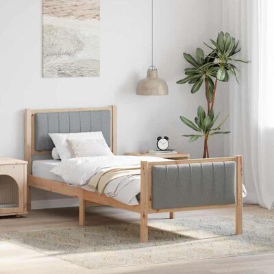 vidaXL Bettgestell Braun und hellgrau 80 x 200 cm Massivholz Kiefer vidaXL Bettgestell Braun und hellgrau 80 x 200 cm Massivholz Kiefer