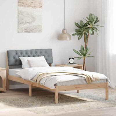 vidaXL Bettgestell Braun und hellgrau 100 x 200 cm Massivholz Kiefer vidaXL Bettgestell Braun und hellgrau 100 x 200 cm Massivholz Kiefer