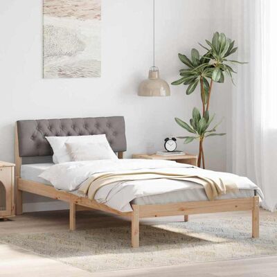 vidaXL Bettgestell Braun und Taupe 100 x 200 cm Massivholz Kiefer vidaXL Bettgestell Braun und Taupe 100 x 200 cm Massivholz Kiefer