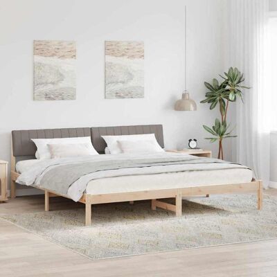 vidaXL Bettgestell Braun und Taupe 150 x 200 cm Massivholz Kiefer vidaXL Bettgestell Braun und Taupe 150 x 200 cm Massivholz Kiefer