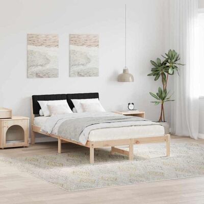vidaXL Bettgestell Braun und Schwarz 120 x 200 cm Massivholz Kiefer vidaXL Bettgestell Braun und Schwarz 120 x 200 cm Massivholz Kiefer