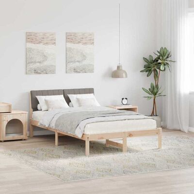 vidaXL Bettgestell Braun und Taupe 120 x 200 cm Massivholz Kiefer vidaXL Bettgestell Braun und Taupe 120 x 200 cm Massivholz Kiefer