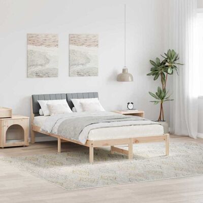 vidaXL Bettgestell Braun und hellgrau 120 x 190 cm Massivholz Kiefer vidaXL Bettgestell Braun und hellgrau 120 x 190 cm Massivholz Kiefer