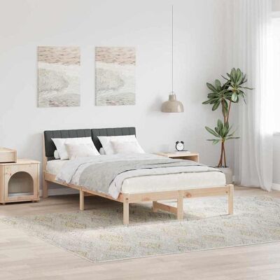 vidaXL Bettgestell Braun und Dunkelgrau 120 x 190 cm Massivholz Kiefer vidaXL Bettgestell Braun und Dunkelgrau 120 x 190 cm Massivholz Kiefer