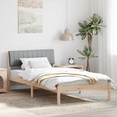 vidaXL Bettgestell Braun und hellgrau 100 x 200 cm Massivholz Kiefer vidaXL Bettgestell Braun und hellgrau 100 x 200 cm Massivholz Kiefer