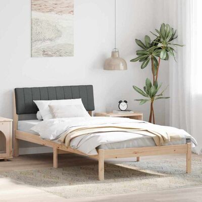 vidaXL Bettgestell Braun und Dunkelgrau 100 x 200 cm Massivholz Kiefer vidaXL Bettgestell Braun und Dunkelgrau 100 x 200 cm Massivholz Kiefer