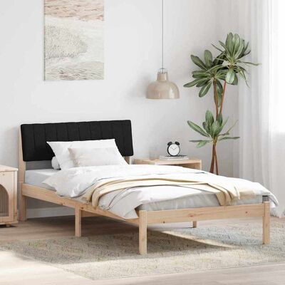 vidaXL Bettgestell Braun und Schwarz 100 x 200 cm Massivholz Kiefer vidaXL Bettgestell Braun und Schwarz 100 x 200 cm Massivholz Kiefer