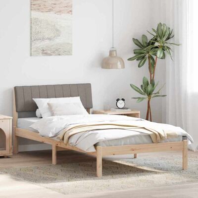 vidaXL Bettgestell Braun und Taupe 100 x 200 cm Massivholz Kiefer vidaXL Bettgestell Braun und Taupe 100 x 200 cm Massivholz Kiefer