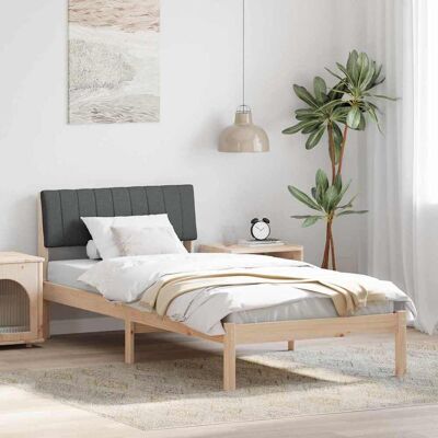 vidaXL Bettgestell Braun und Dunkelgrau 90 x 200 cm Massivholz Kiefer vidaXL Bettgestell Braun und Dunkelgrau 90 x 200 cm Massivholz Kiefer