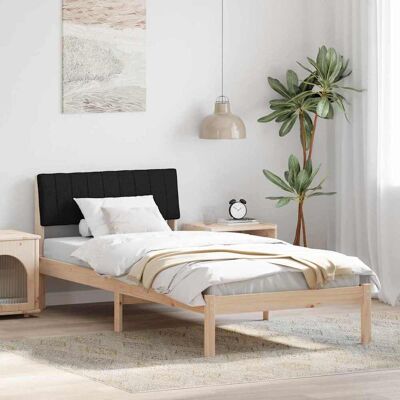 vidaXL Bettgestell Braun und Schwarz 90 x 200 cm Massivholz Kiefer vidaXL Bettgestell Braun und Schwarz 90 x 200 cm Massivholz Kiefer