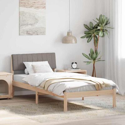 vidaXL Bettgestell Braun und Taupe 90 x 200 cm Massivholz Kiefer vidaXL Bettgestell Braun und Taupe 90 x 200 cm Massivholz Kiefer