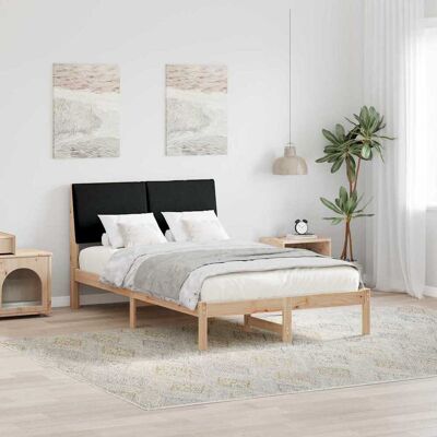vidaXL Bettgestell Braun und Schwarz 120 x 200 cm Massivholz Kiefer vidaXL Bettgestell Braun und Schwarz 120 x 200 cm Massivholz Kiefer