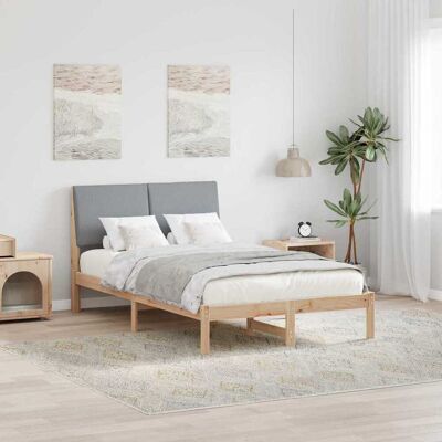 vidaXL Bettgestell Braun und hellgrau 135 x 190 cm Massivholz Kiefer vidaXL Bettgestell Braun und hellgrau 135 x 190 cm Massivholz Kiefer