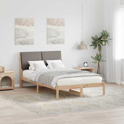 vidaXL Bettgestell Braun und Taupe 135 x 190 cm Massivholz Kiefer vidaXL Bettgestell Braun und Taupe 135 x 190 cm Massivholz Kiefer