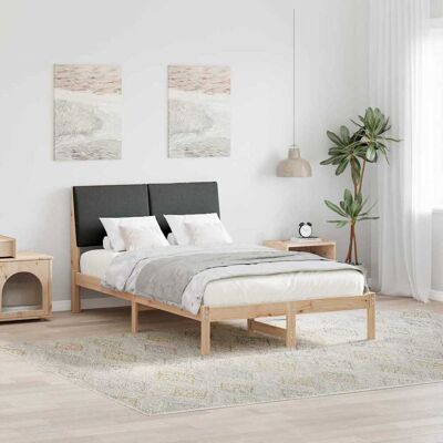 vidaXL Bettgestell Braun und Dunkelgrau 120 x 190 cm Massivholz Kiefer vidaXL Bettgestell Braun und Dunkelgrau 120 x 190 cm Massivholz Kiefer