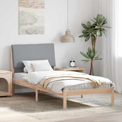vidaXL Bettgestell Braun und hellgrau 90 x 190 cm Massivholz Kiefer vidaXL Bettgestell Braun und hellgrau 90 x 190 cm Massivholz Kiefer