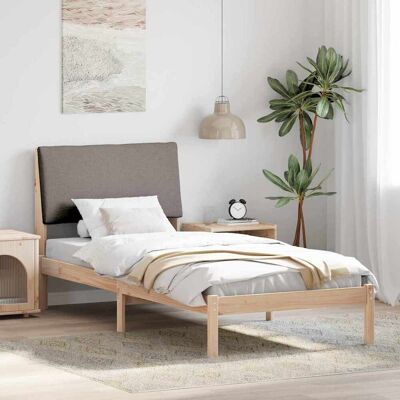 vidaXL Bettgestell Braun und Taupe 90 x 190 cm Massivholz Kiefer vidaXL Bettgestell Braun und Taupe 90 x 190 cm Massivholz Kiefer
