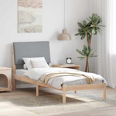 vidaXL Bettgestell Braun und hellgrau 75 x 190 cm Massivholz Kiefer vidaXL Bettgestell Braun und hellgrau 75 x 190 cm Massivholz Kiefer