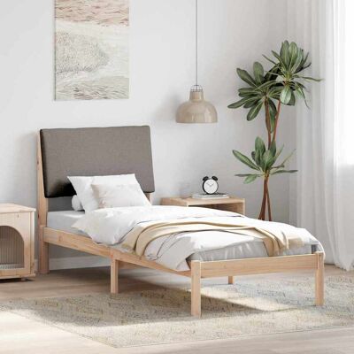 vidaXL Bettgestell Braun und Taupe 75 x 190 cm Massivholz Kiefer vidaXL Bettgestell Braun und Taupe 75 x 190 cm Massivholz Kiefer
