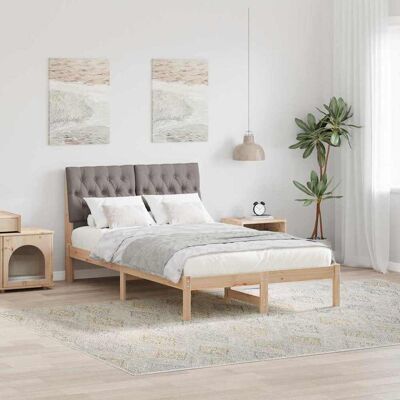vidaXL Bettgestell mit gepolstertem Kopfteil Braun 120 x 190 cm vidaXL Bettgestell mit gepolstertem Kopfteil Braun 120 x 190 cm