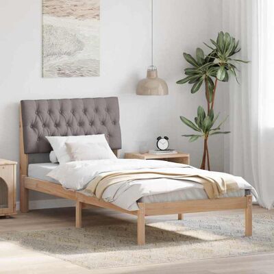 vidaXL Bettgestell mit gepolstertem Kopfteil Braun 90 x 200 cm vidaXL Bettgestell mit gepolstertem Kopfteil Braun 90 x 200 cm
