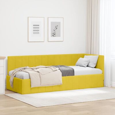 vidaXL Eckbettgestell mit Kopfteil Gelb 80 cm x 200 cm Samt vidaXL Eckbettgestell mit Kopfteil Gelb 80 cm x 200 cm Samt