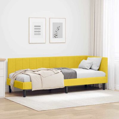 vidaXL Eckbettgestell mit Kopfteil Gelb 80 cm x 200 cm Samt vidaXL Eckbettgestell mit Kopfteil Gelb 80 cm x 200 cm Samt