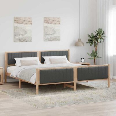vidaXL Bettgestell Braun und Dunkelgrau 200 x 200 cm Massivholz Kiefer vidaXL Bettgestell Braun und Dunkelgrau 200 x 200 cm Massivholz Kiefer