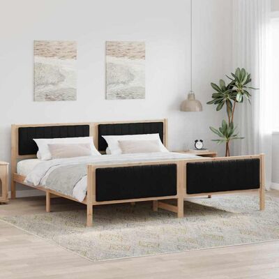 vidaXL Bettgestell Braun und Schwarz 200 x 200 cm Massivholz Kiefer vidaXL Bettgestell Braun und Schwarz 200 x 200 cm Massivholz Kiefer