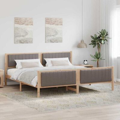 vidaXL Bettgestell Braun und Taupe 200 x 200 cm Massivholz Kiefer vidaXL Bettgestell Braun und Taupe 200 x 200 cm Massivholz Kiefer