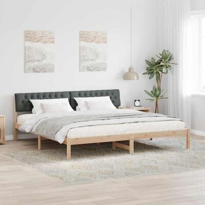 vidaXL Bettgestell Braun und Dunkelgrau 200 x 200 cm Massivholz Kiefer vidaXL Bettgestell Braun und Dunkelgrau 200 x 200 cm Massivholz Kiefer