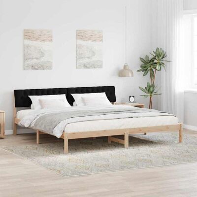 vidaXL Bettgestell Braun und Schwarz 200 x 200 cm Massivholz Kiefer vidaXL Bettgestell Braun und Schwarz 200 x 200 cm Massivholz Kiefer