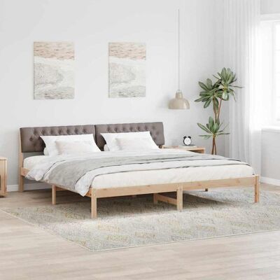 vidaXL Bettgestell Braun und Taupe 200 x 200 cm Massivholz Kiefer vidaXL Bettgestell Braun und Taupe 200 x 200 cm Massivholz Kiefer